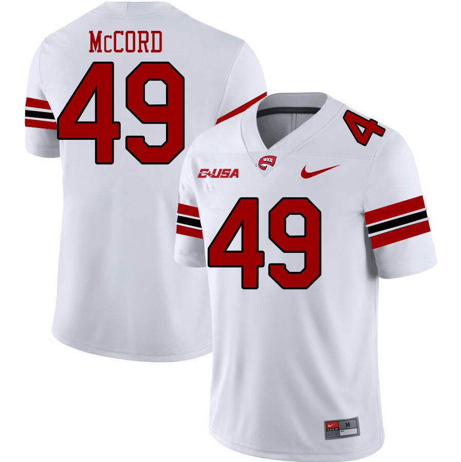 Western Kentucky Hilltoppers #49 Nolan McCord College Football Jerseys Stitched Sale-White